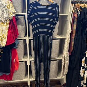 Black and white striped romper! Very light and cool! Has pockets!